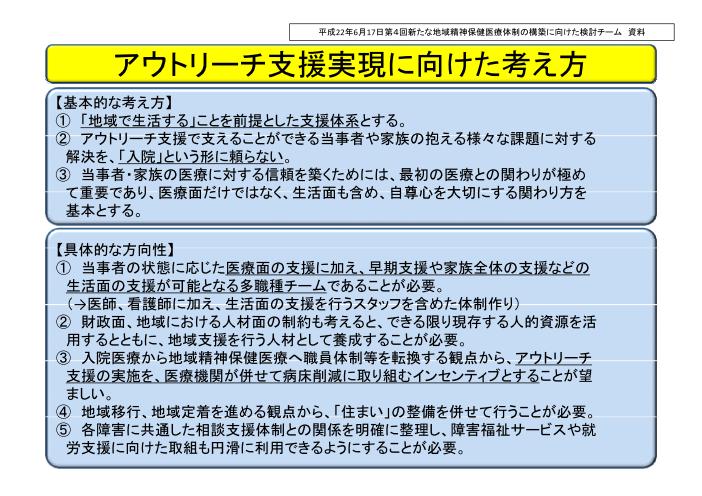 吹田、障害、高齢者、生活保護、アウトリーチ支援実現に向けた考え方